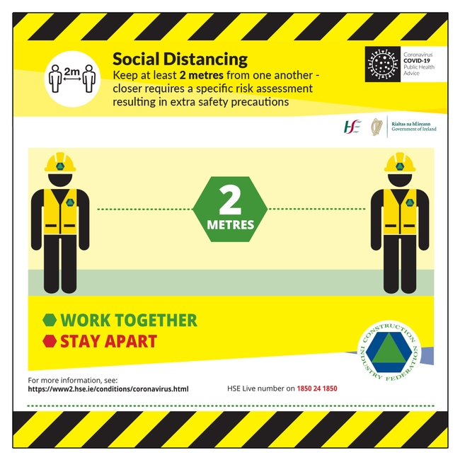 Construction Industry Federation Social Distancing Sign